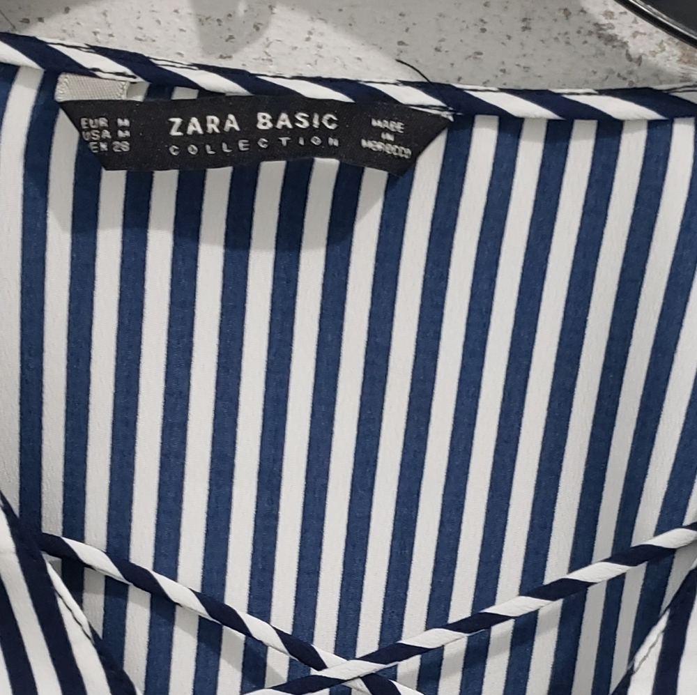 Zara Basic Stripe Top Size Medium. - image 6